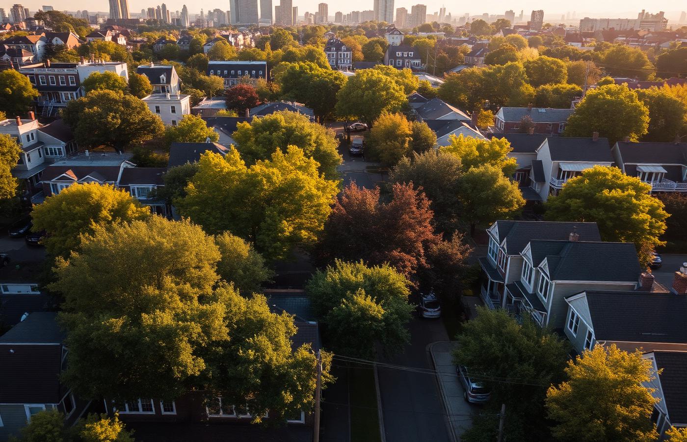 Northwest Philadelphia neighborhood aerial